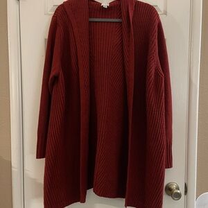 a new day Women's Burgundy Open-Front Cardigan